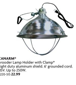 Brooder Lamp Holder with Clamp
