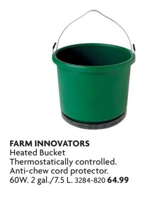 Heated Bucket Thermostatically controlled. Anti-chew cord protector. 60W. 2 gal./7.5 L.