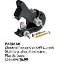 Electric Fence Cut-Off Switch Stainless steel hardware.