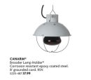 Brooder Lamp Holder* Corrosion resistant epoxy coasted steel.