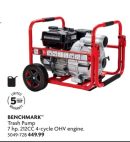 Trash Pum7p hp. 212CC 4-cycle OHV engine