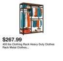 400 lbs Clothing Rack Heavy Duty Clothes Rack Metal Clothes Storage, Portable Garment Rack