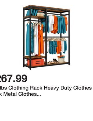 400 lbs Clothing Rack Heavy Duty Clothes Rack Metal Clothes Storage, Portable Garment Rack