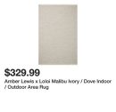 Amber Lewis x Loloi Malibu Ivory / Dove Indoor / Outdoor Area Rug