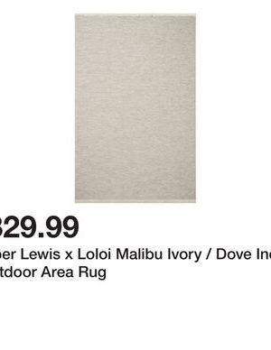 Amber Lewis x Loloi Malibu Ivory / Dove Indoor / Outdoor Area Rug