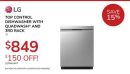 LG TOP CONTROL DISHWASHER WITH QUADWASH® AND 3RD RACK