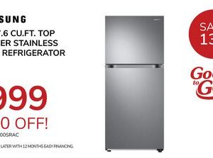 SAMSUNG 29" 17.6 CU.FT. TOP FREEZER STAINLESS STEEL REFRIGERATOR