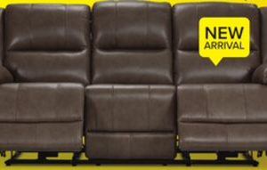 Allie Leather Dual Power Reclining Sofa - Mocha
