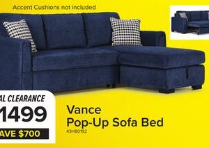 Vance Pop-Up Sofa Bed - Blue