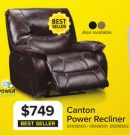 Canton Power Recliner - Dark Brown