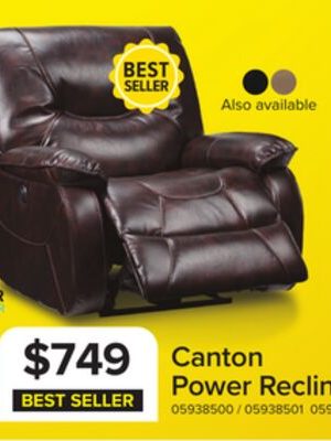 Canton Power Recliner - Dark Brown
