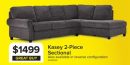 Kasey 2-Piece Sectional with Left Facing Chaise - Grey