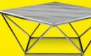 Lynn 39" Coffee Table - Marble and Stainless Steel