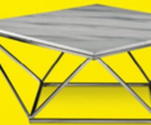 Lynn 39" Coffee Table - Marble and Stainless Steel