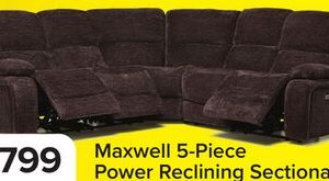 Maxwell 5-Piece Power Reclining Sectional - Brown