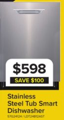 L2 Stainless Steel Smart Dishwasher with Sensor (52 dBA) - LDT24B12AST