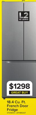 L2 Stainless Steel French Door Refrigerator (18.4 Cu.Ft.) - LRF18B5AST