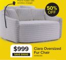 Ciara Fur Accent Chair - White