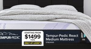 Tempur-Pedic React 2.0 Medium Twin Mattress 10 inches