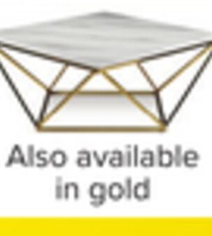 Lynn 39" Coffee Table - Marble and Gold