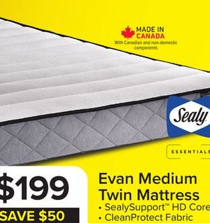 Sealy® Essentials Evan Medium Twin Mattress