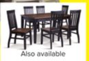 Caylie Noir 7-Piece Dining Set - Ebony, Driftwood