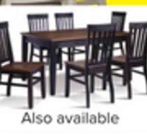 Caylie Noir 7-Piece Dining Set - Ebony, Driftwood