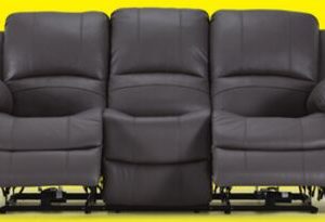 Alba Leather Power Reclining Sofa - Grey