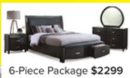 Cinema 6-Piece Queen Storage Bedroom Package - Charcoal