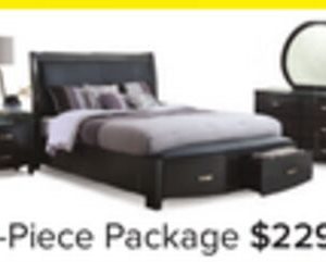 Cinema 6-Piece Queen Storage Bedroom Package - Charcoal