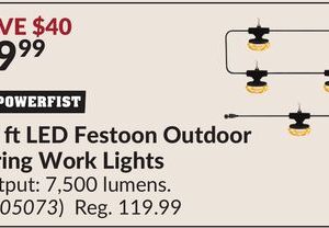50 ftLED Festoon Outdoor String Work Lights