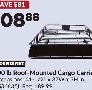 POWERFIST 200 lb Roof-Mounted Cargo Carrier