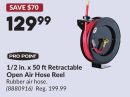 1/2 in. x 50 ftRetractable Open Air Hose Reel