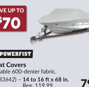 Boat Covers 14 to 16 ftx 68 in.