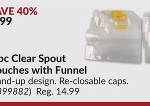 7 pc Clear Spout Pouches with Funnel