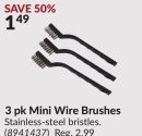 3 pk Mini Wire Brushes