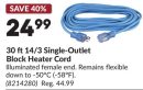 30 ft14/3 Single-Outlet Block Heater Cord
