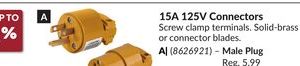 15A 125V Connectors Male Plug