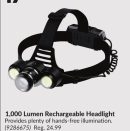 1,000 Lumen Rechargeable Headlight
