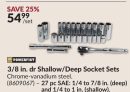 3/8 in. dr Shallow/Deep Socket Sets