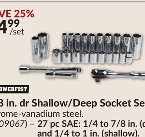 3/8 in. dr Shallow/Deep Socket Sets