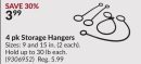 4 pk Storage Hangers