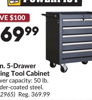 26 in. 5-Drawer Rolling Tool Cabinet
