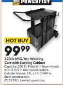 220 lb MIG/Arc Welding Cart with Locking Cabinet