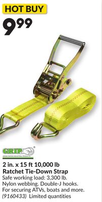 2 in. x 15 ft10,000 lb Ratchet Tie-Down Strap