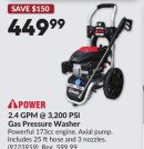 2.4 GPM @ 3,200 PSI Gas Pressure Washer
