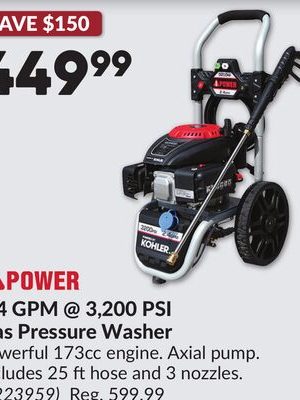 2.4 GPM @ 3,200 PSI Gas Pressure Washer