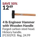 4 lb Engineer Hammer with Wooden Handle