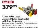 Pioneer 1/2 in. NPTF Lever Actuated Quick-Coupling Kit with Dust Protection