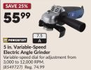 5 in. Variable-Speed Electric Angle Grinder